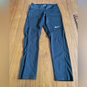 Nike black dri fit leggings with mesh lower legs